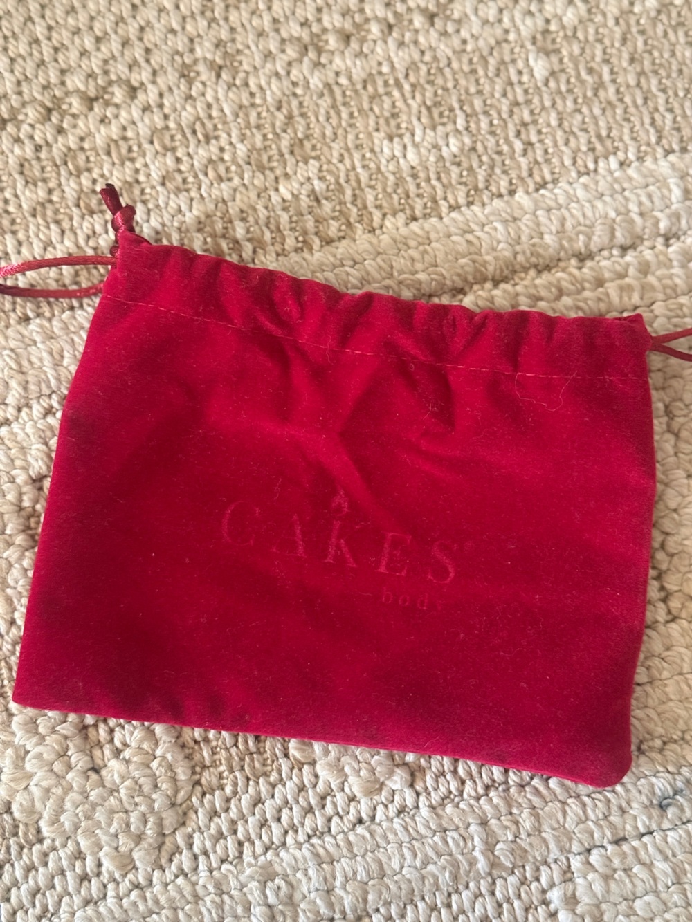 Cakes body empty velvet pouch drawstring Pink Women’s Bath & Body bag